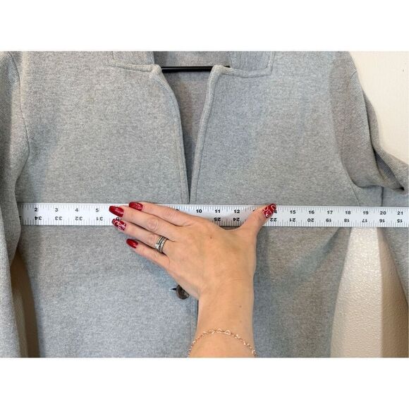 J Crew Gray Two Button Cotton Sweater Cardigan Blazer With Pockets Women's XS - Picture 9 of 10